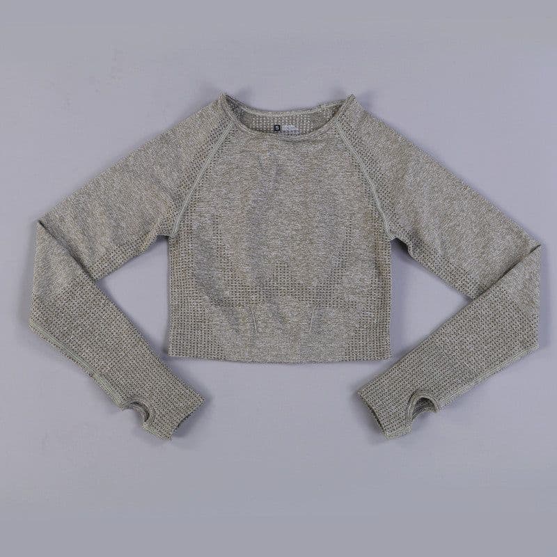 image-High-Elastic Yoga Fitness Clothing - Long Sleeves Dark Gray Women (65 characters)