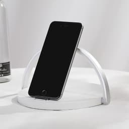 image-Creative Round Small Table Lamp - 10W Wireless Charger, White, Night Light