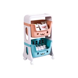 image-Silver Cat Storage Rack 3-Layer Mobile Shelf