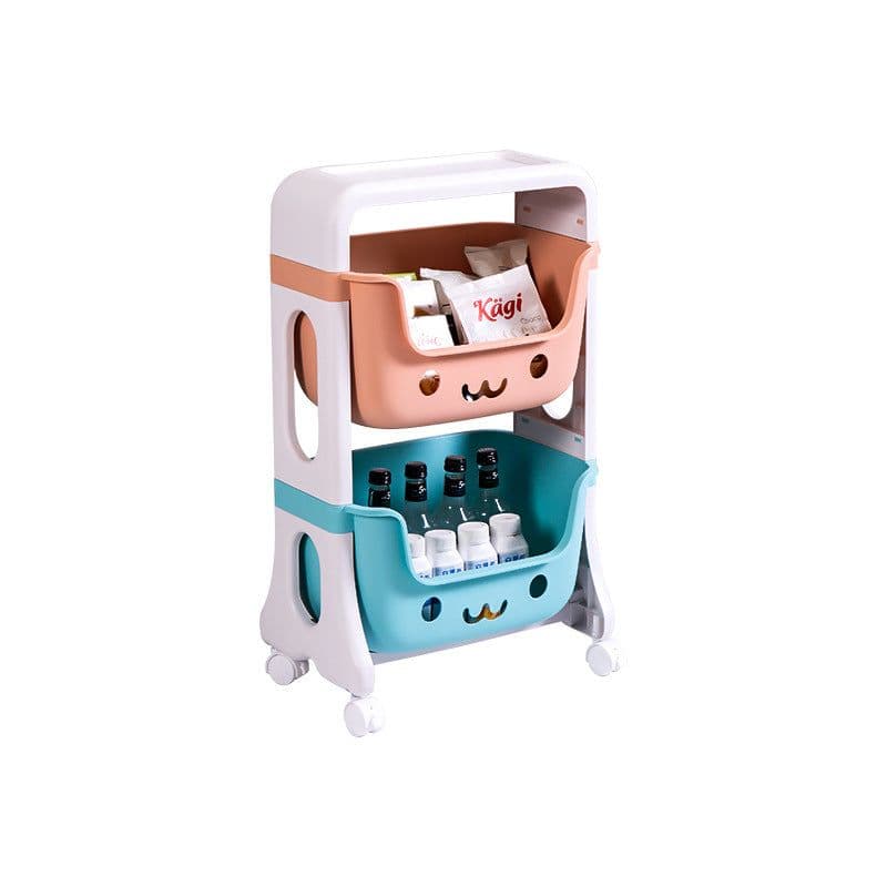 image-Silver Cat Storage Rack 3-Layer Mobile Shelf