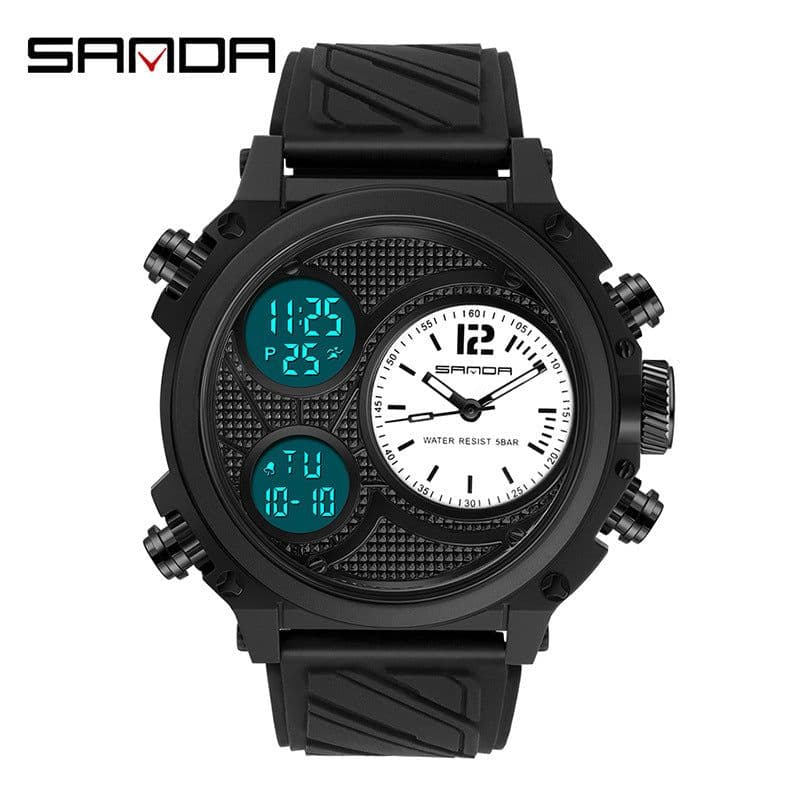 image-Sanda Sports Watch Men 54mm Waterproof Black