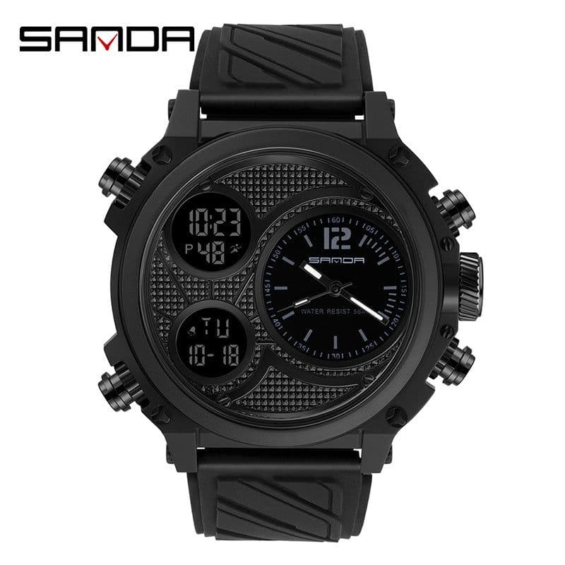 image-Sanda Sports Watch Men 54mm Waterproof Black