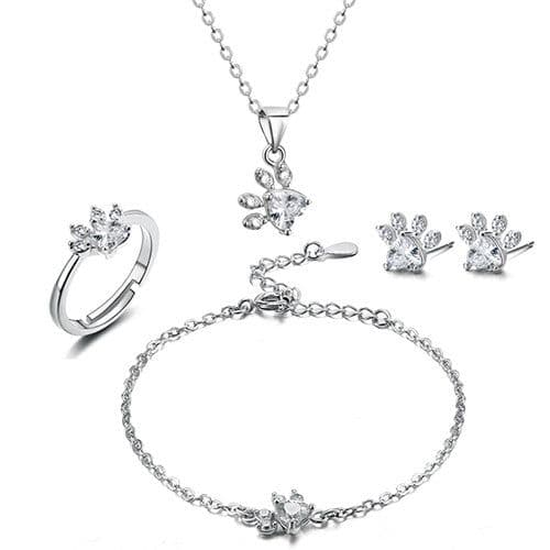 image-New Cat Bear Dog Paw Ring for Women Jewelry Sets