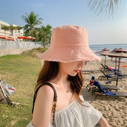 image-Women's Washed Fisherman Hat - Big Brim Korean Style