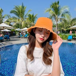image-Women's Washed Fisherman Hat - Big Brim Korean Style