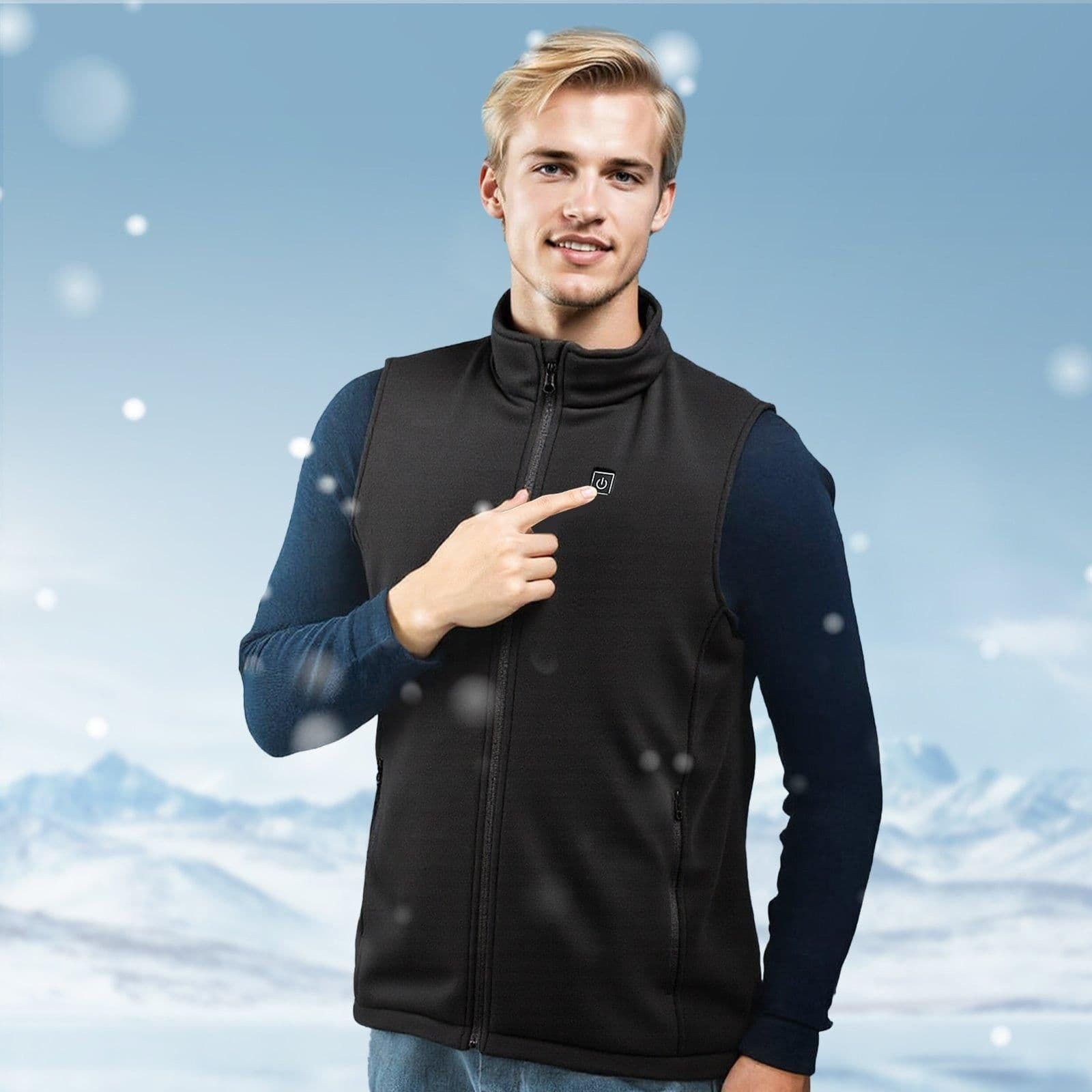 image-VEVOR Heated Vest, Men Electric Heating Vest with 16000 mAh Battery Pack, 6 Heating Zones Lightweight Rechargeable Winter-Vest with 3 Levels, for Outdoor Hiking Camping Fishing Skiing, Size XL