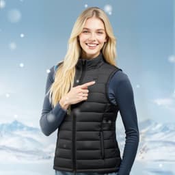 image-VEVOR Heated Vest, Women Electric Heating Vest with 16000 mAh Battery Pack, 8 Heating Zones Lightweight Rechargeable Winter-Vest with 3 Levels, for Outdoor Hiking Camping Fishing Skiing, Size S