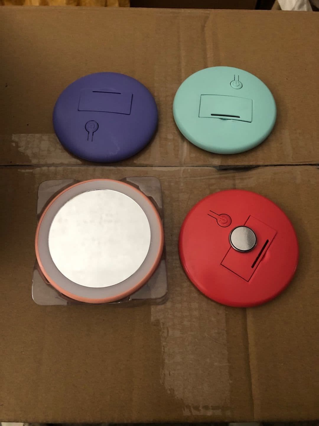 image-Mini LED Makeup Mirror - Portable Folding Round