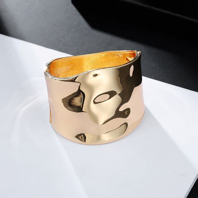 image-2020 summer new European and American popular simple exaggerated wide-brimmed bracelet minimalist spring buckle bracelet dropshipping