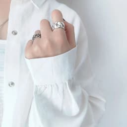 image-s925 sterling silver custom index finger ring female trendy Japanese and Korean ins wind simple woven open ring Korean jewelry