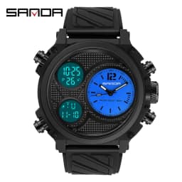 image-Sanda Sports Watch Men 54mm Waterproof Black