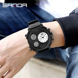 image-Sanda Sports Watch Men 54mm Waterproof Black