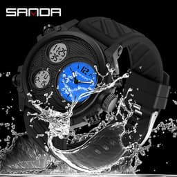 image-Sanda Sports Watch Men 54mm Waterproof Black