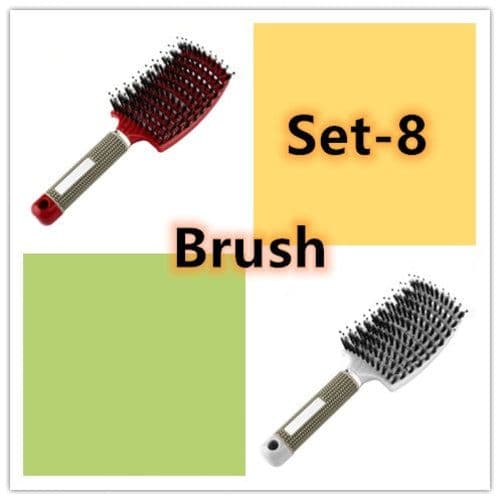 image-Bristle Hair Brush - Detangler Massage Comb