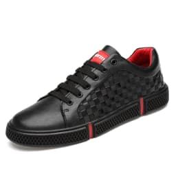 image-New men's fashion casual plaid flat lace-up sneakers small size men's shoes simple and versatile sports casual shoes