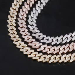 image-European and American new style 20MM box buckle Miami Cuban chain full of zircon hip hop men's necklace Jinao jewelry
