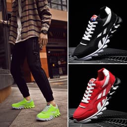 image-Miyuki Sports Shoes - White Red Stripe Running Casual