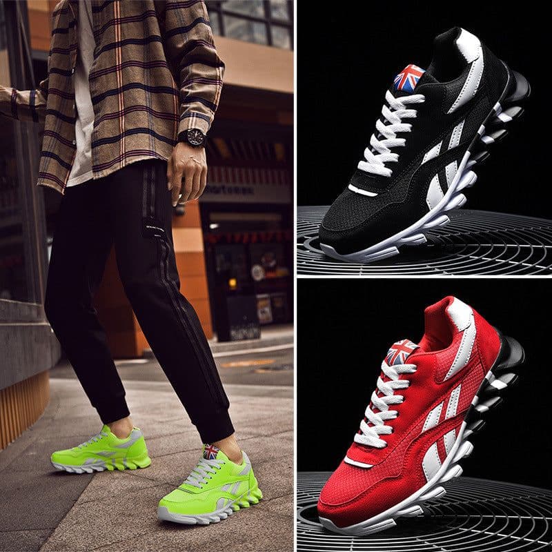 image-Miyuki Sports Shoes - White Red Stripe Running Casual