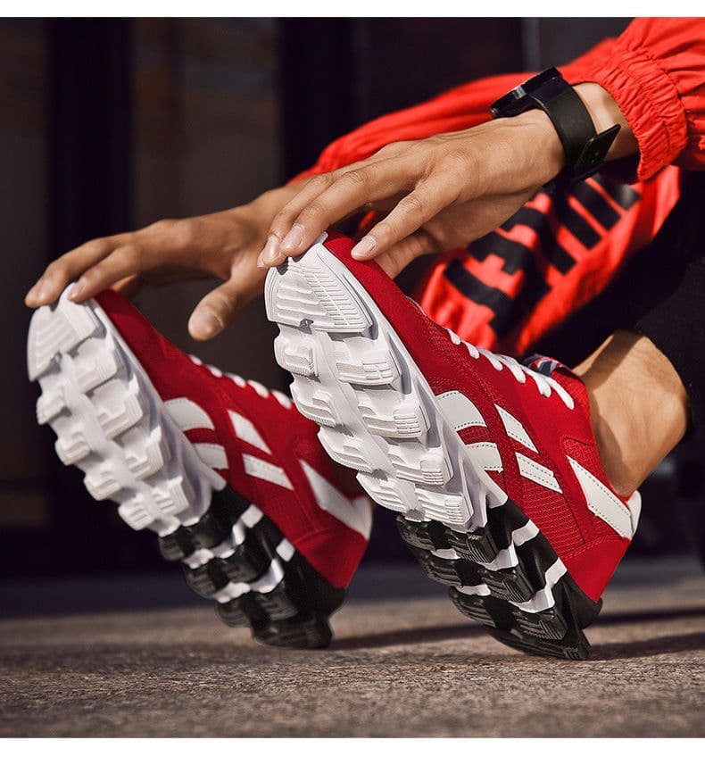 image-Miyuki Sports Shoes - White Red Stripe Running Casual