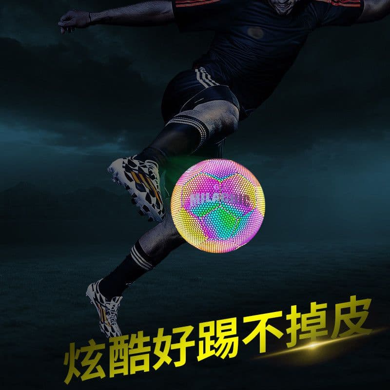image-Luminous Fluorescent Reflective Football PU Ball Size 4 With Logo Printing
