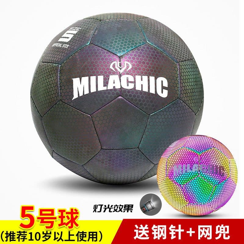image-Luminous Fluorescent Reflective Football PU Ball Size 4 With Logo Printing