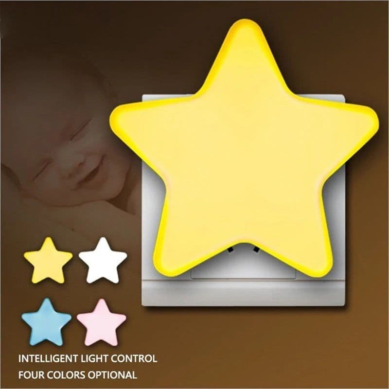 image-LED Stars Night Lights EU/US Plug Night Lamp Light Sensor Light Home Decor Bedroom Baby Room Living Room Corridor Lighting