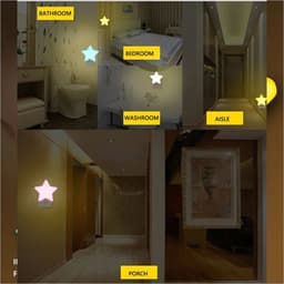 image-LED Stars Night Lights EU/US Plug Night Lamp Light Sensor Light Home Decor Bedroom Baby Room Living Room Corridor Lighting