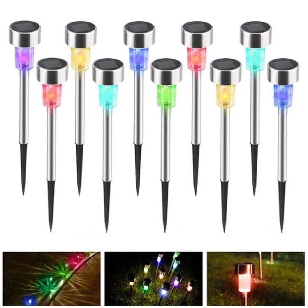 image-Solar Outdoor Lights 7 Color Garden Lights Waterproof Landscape Path Yard Backyard Lawn Patio Decorative Led Lamp