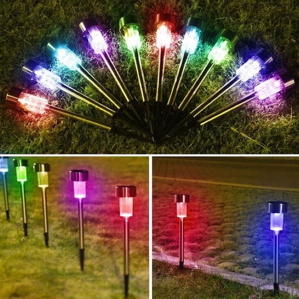 image-Solar Outdoor Lights 7 Color Garden Lights Waterproof Landscape Path Yard Backyard Lawn Patio Decorative Led Lamp