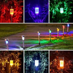 image-Solar Outdoor Lights 7 Color Garden Lights Waterproof Landscape Path Yard Backyard Lawn Patio Decorative Led Lamp