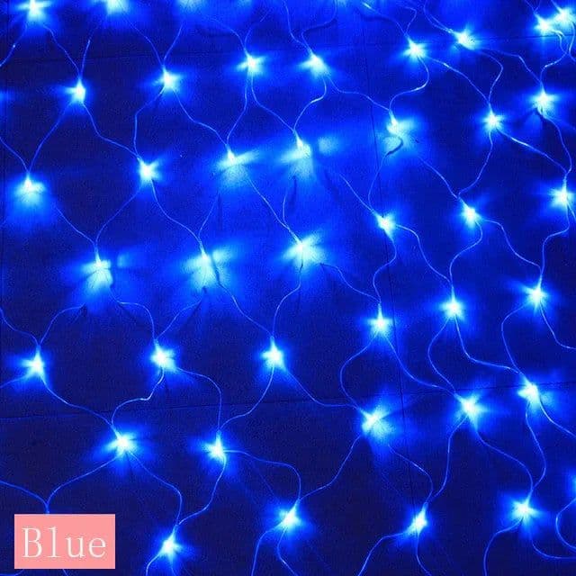 image-3x2M Solar Net mesh Fairy String Lights Christmas Holiday Lamp Outdoor Garden Garland For Xmas Tree Backyard Wedding Party Decor