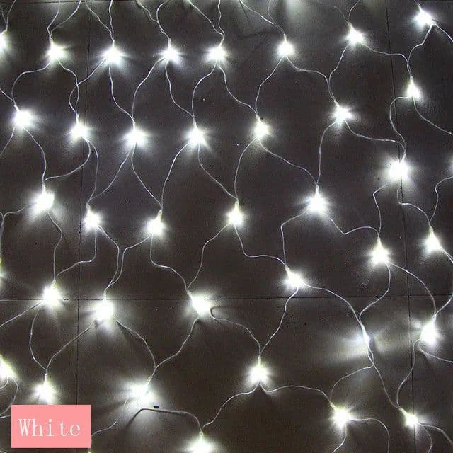 image-3x2M Solar Net mesh Fairy String Lights Christmas Holiday Lamp Outdoor Garden Garland For Xmas Tree Backyard Wedding Party Decor
