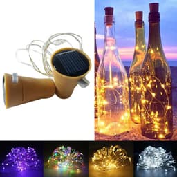 image-2M 20LEDs Solar Wine Bottle String Light DIY Copper Wire Fairy Lights Cork Shape Wedding Party Garden Christmas Decor Lamp