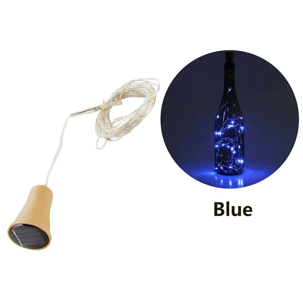 image-2M 20LEDs Solar Wine Bottle String Light DIY Copper Wire Fairy Lights Cork Shape Wedding Party Garden Christmas Decor Lamp