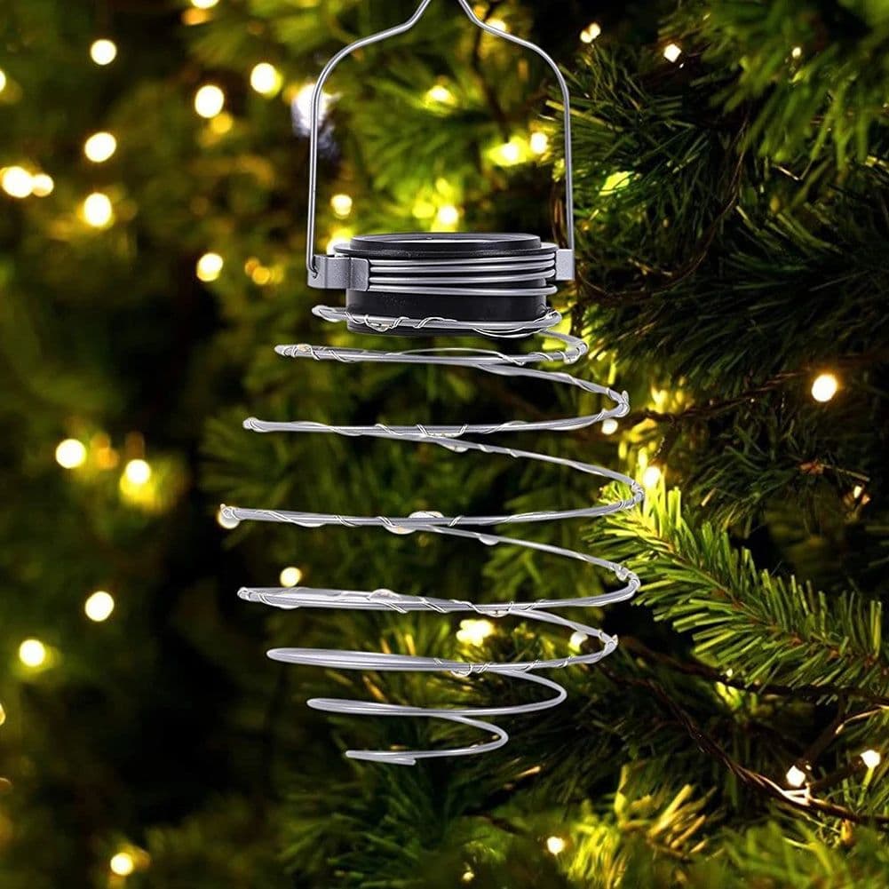 image-Solar Spiral Lights, Creative Iron Art Lanterns, LED Hanging Decorative Lamp for Outdoor, Garden, Patio, Porch, Path, Yard