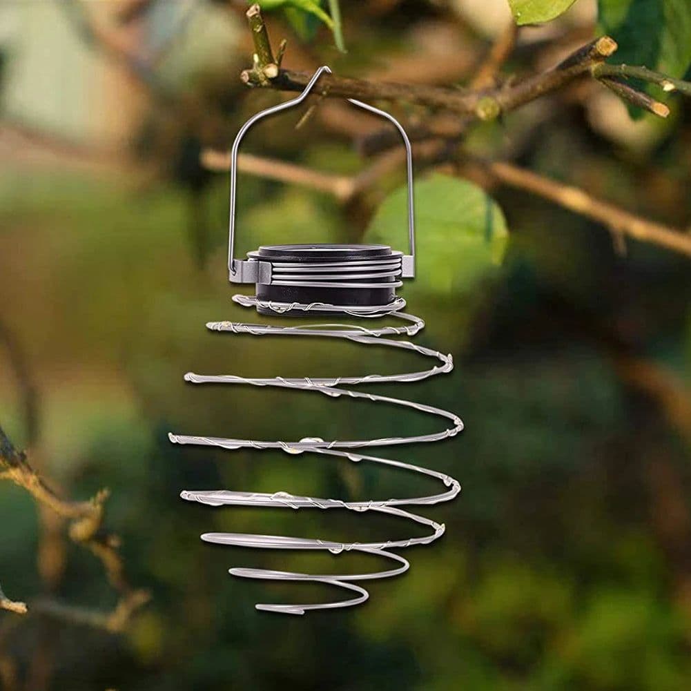 image-Solar Spiral Lights, Creative Iron Art Lanterns, LED Hanging Decorative Lamp for Outdoor, Garden, Patio, Porch, Path, Yard