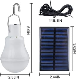 image-LED Solar Bulb Light Waterproof Outdoor 5V USB Charged Hanging Emergency Sunlight Powered Lamp Portable Powerful Indoor House