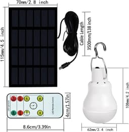 image-LED Solar Bulb Light Waterproof Outdoor 5V USB Charged Hanging Emergency Sunlight Powered Lamp Portable Powerful Indoor House