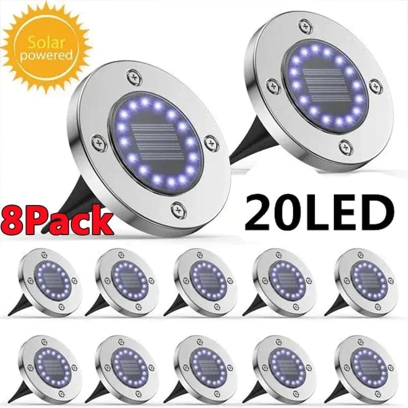 image-20LED Solar Power Disk Light Outdoor Garden Solar Underground Light Deck Light Spotlight Buried Solar Led Lamp Garden Decoration