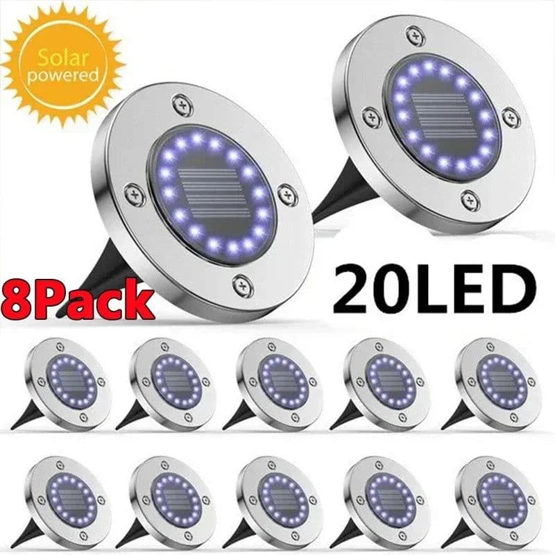 image-20LED Solar Power Disk Light Outdoor Garden Solar Underground Light Deck Light Spotlight Buried Solar Led Lamp Garden Decoration