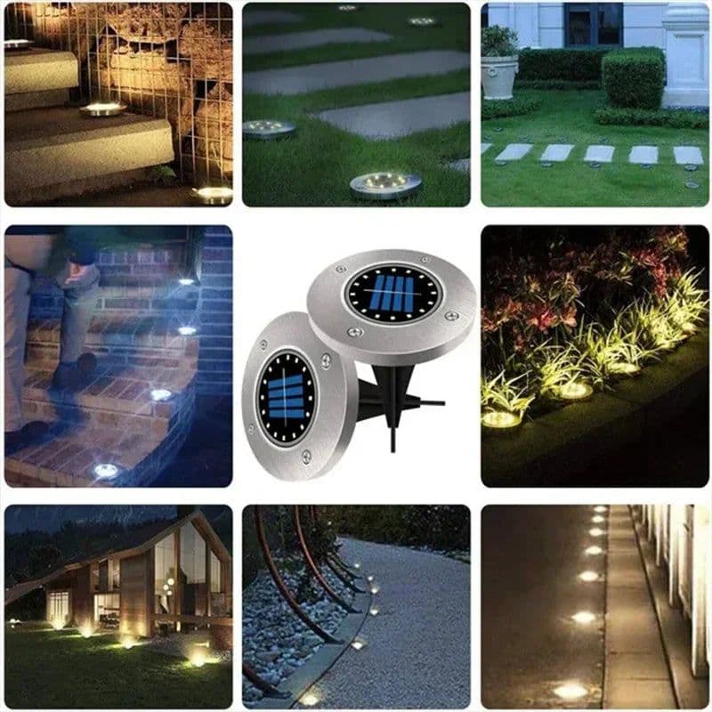 image-20LED Solar Power Disk Light Outdoor Garden Solar Underground Light Deck Light Spotlight Buried Solar Led Lamp Garden Decoration