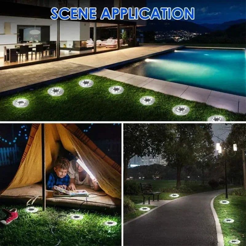 image-20LED Solar Power Disk Light Outdoor Garden Solar Underground Light Deck Light Spotlight Buried Solar Led Lamp Garden Decoration