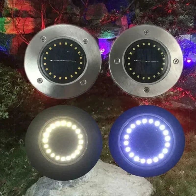 image-20LED Solar Power Disk Light Outdoor Garden Solar Underground Light Deck Light Spotlight Buried Solar Led Lamp Garden Decoration
