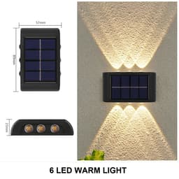 image-Solar Wall Lamp Outdoor Waterproof Solar Powered Light UP and Down Illuminate Home Garden Yard Decoration Outside Sunlights