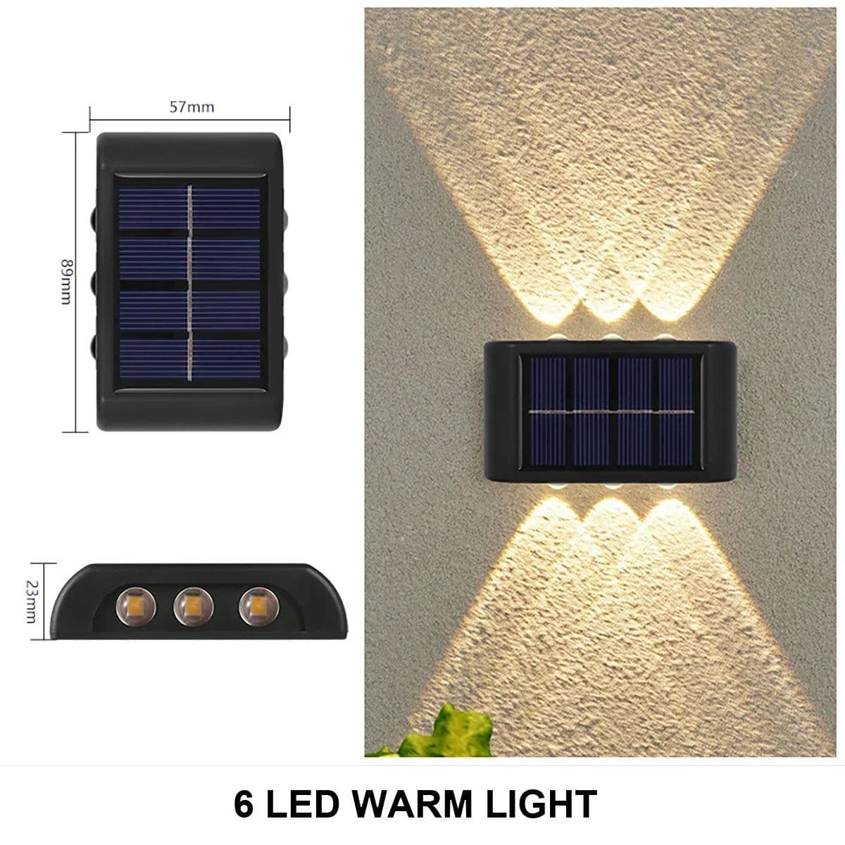 image-Solar Wall Lamp Outdoor Waterproof Solar Powered Light UP and Down Illuminate Home Garden Yard Decoration Outside Sunlights