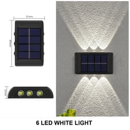 image-Solar Wall Lamp Outdoor Waterproof Solar Powered Light UP and Down Illuminate Home Garden Yard Decoration Outside Sunlights