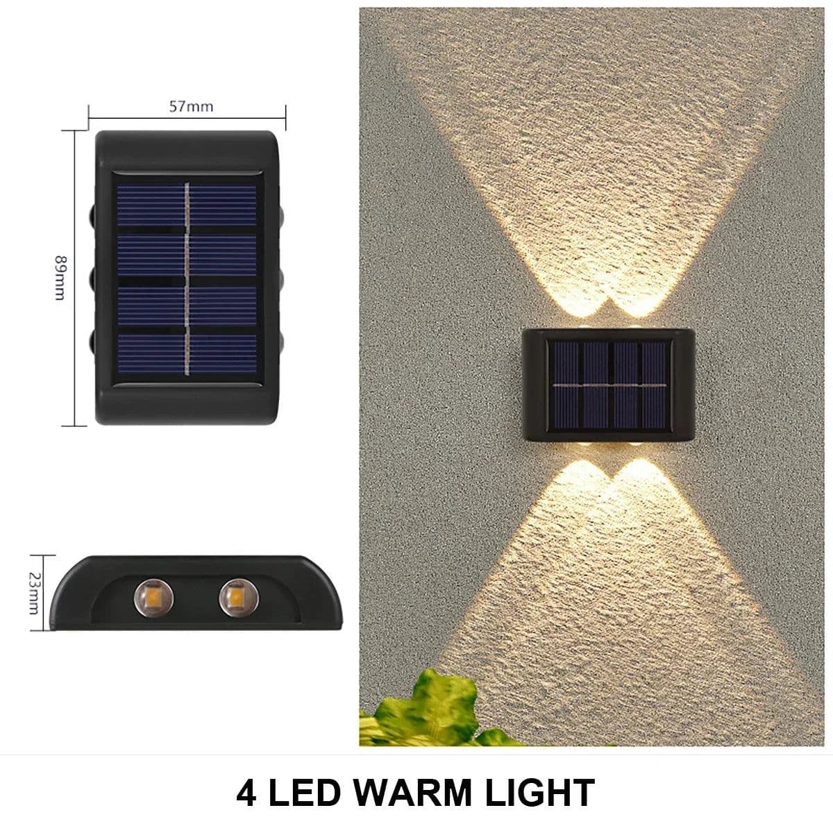 image-Solar Wall Lamp Outdoor Waterproof Solar Powered Light UP and Down Illuminate Home Garden Yard Decoration Outside Sunlights