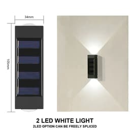 image-Solar Wall Lamp Outdoor Waterproof Solar Powered Light UP and Down Illuminate Home Garden Yard Decoration Outside Sunlights