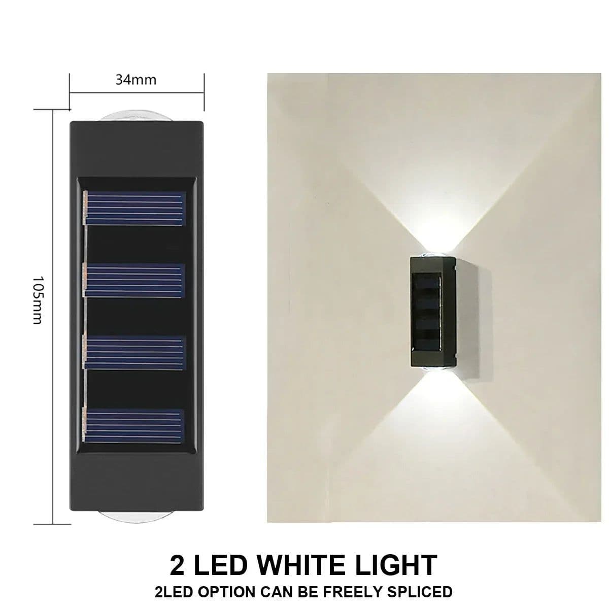 image-Solar Wall Lamp Outdoor Waterproof Solar Powered Light UP and Down Illuminate Home Garden Yard Decoration Outside Sunlights