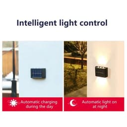 image-Solar Wall Lamp Outdoor Waterproof Solar Powered Light UP and Down Illuminate Home Garden Yard Decoration Outside Sunlights